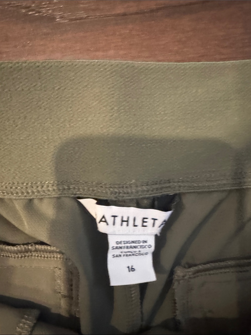 Athleta Olive Green High-Rise Cargo Trousers - Picture 4 of 9